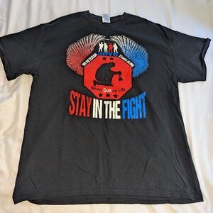 Men's XL Operation‎ Zero Stay In The Fight Black Graphic T-Shirt